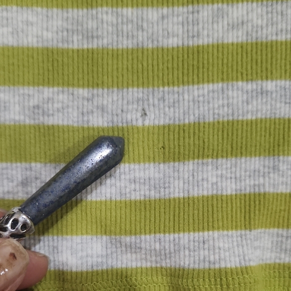 Women's Hollister Lime and Grey Striped Long Sleeve Tee - Picture 4 of 5